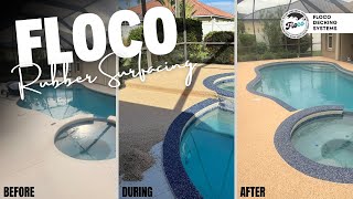 Pool Deck Rubber Surfacing Transformation with FLOCO. SWFL's Rubber Surfacing Experts!