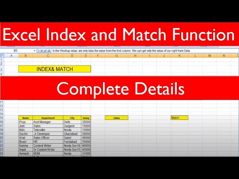 INDEX & MATCH FUNCTIONS in Excel | How to use Excel Index+Match ...