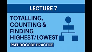 Lecture 7 – Totalling, Counting & Finding Highest/Lowest | Pseudocode Practice (IGCSE Paper 2)