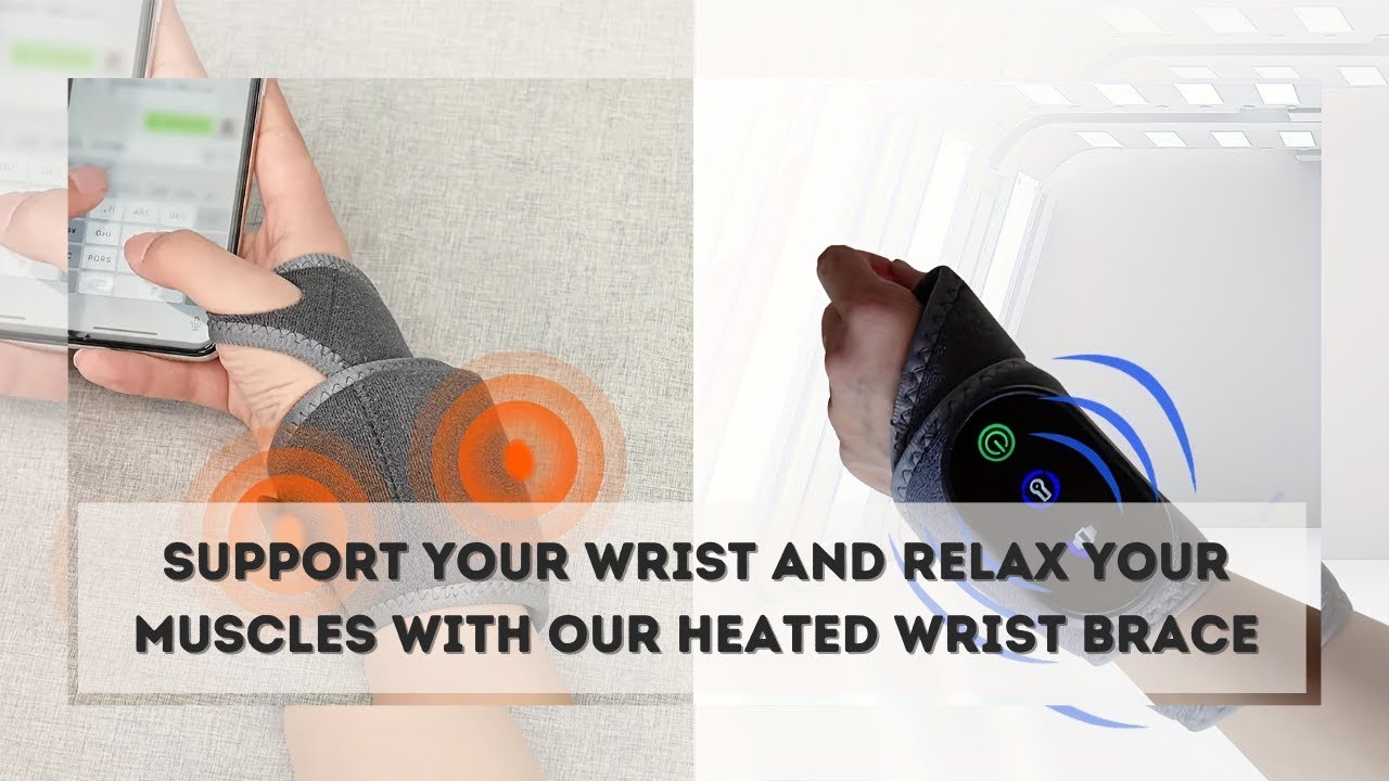 USB Heated Wrist Brace Massager – Portable Electric Wrap with Targeted Pain Relief & Adjustable Heat