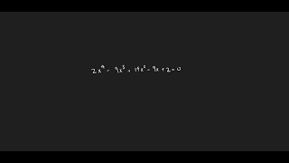 A nice quartic equation!