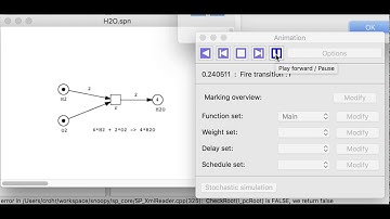 Petri net model of a simple chemical reaction: the formation of water from oxygen and hydrogen