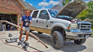 7.3L Powerstroke Diesel Gets 5 INCH TurboBack Straight Pipe! Insane Before & After Sound Test