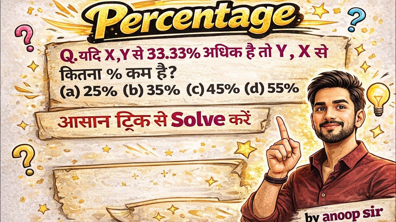 Percentage- प्रतिशत |प्रतिशत के महत्वपूर्ण प्रश्न| Percentage Important Questions With Short Tricks