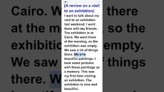 برجراف وتعبير بالإنجليزي عن زيارتك لمعرض Paragraph about A review on a visit to an exhibition