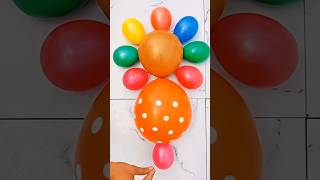 🎈 orange water color balloon popping and reverse ◀️ #balloon #popping #balloons