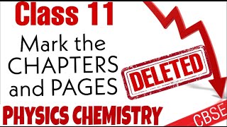 Class11-NCERT pages REMOVED  Subject-wise syllabus reduction CBSE 2021 | Mark the pages ¦ PCM+PCB