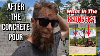 Basement After the Pour |What In The Redneck?! Erosion Control| Couple Builds Dream Cabin