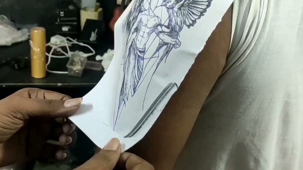 Male Angel Tattoo Design