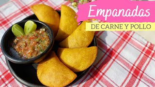 EMPANADAS COLOMBIANAS de carne y pollo (Con harina PAN) Receta fácil✅