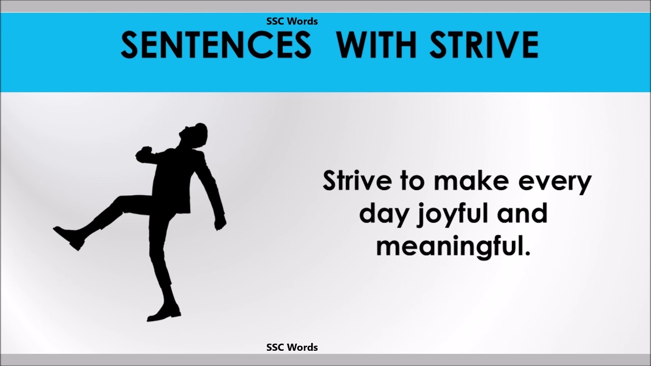 Rapid English on X: Strive Meaning with Example. #Vocabulaey