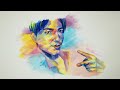 Dimash in abstract colours / weekly challenge 2022/30 with Art for D-ummies / gouache /speedpainting