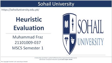 Sohail University (SU/): Heuristic Evaluation based on Nielsen’s Principles