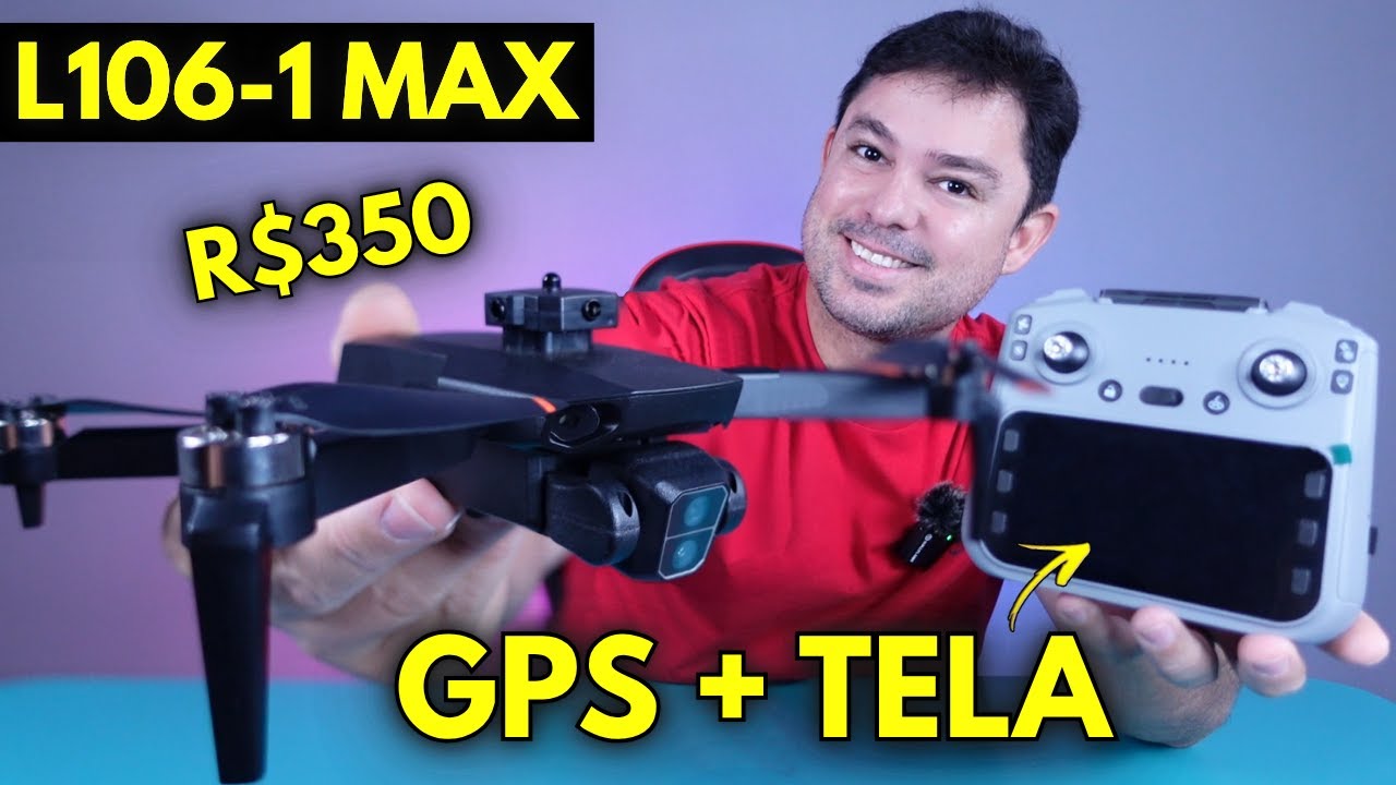 Drone 𝗟𝟭𝟬𝟲-𝟭 𝗠𝗔𝗫 - 𝗗𝗿𝗼𝗻𝗲 𝗕𝗮𝗿𝗮𝘁𝗼 Com GPS e Controle com Tela é Bom?