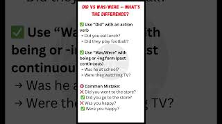 Did vs Was/Were – What’s the Difference? | English Grammar Explained
