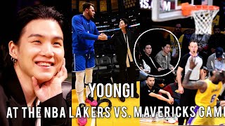 YOONGI ( SUGA) AT THE NBA LAKERS vs. MAVERICKS GAME