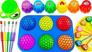 Satisfying Video l DIY How To Make Rainboww Foam Balls Sprunky & Mixing Slime Paint in an ASMR Jar