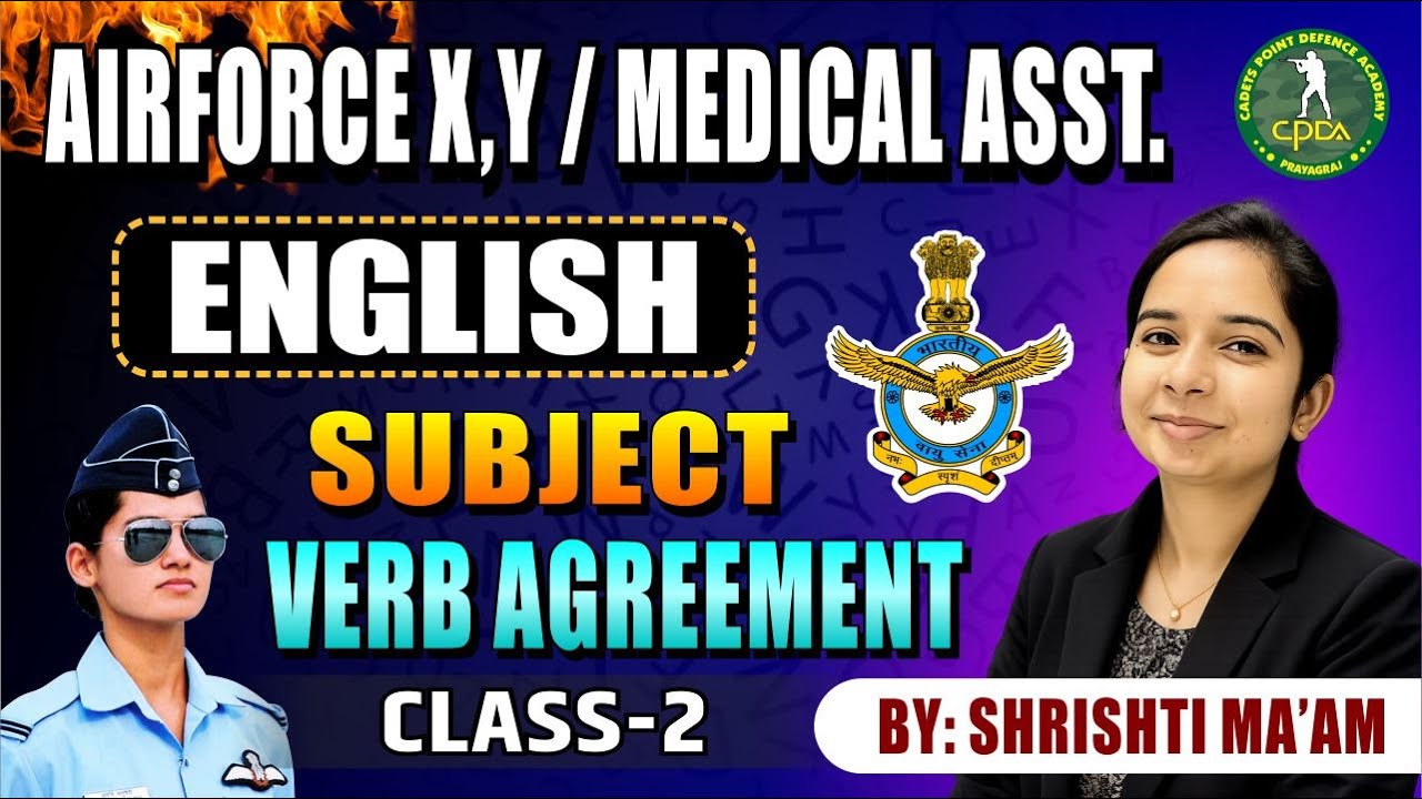 English subject verb agreement|Class 2| | For aiforce x,y,medical assistant | Shristi mam