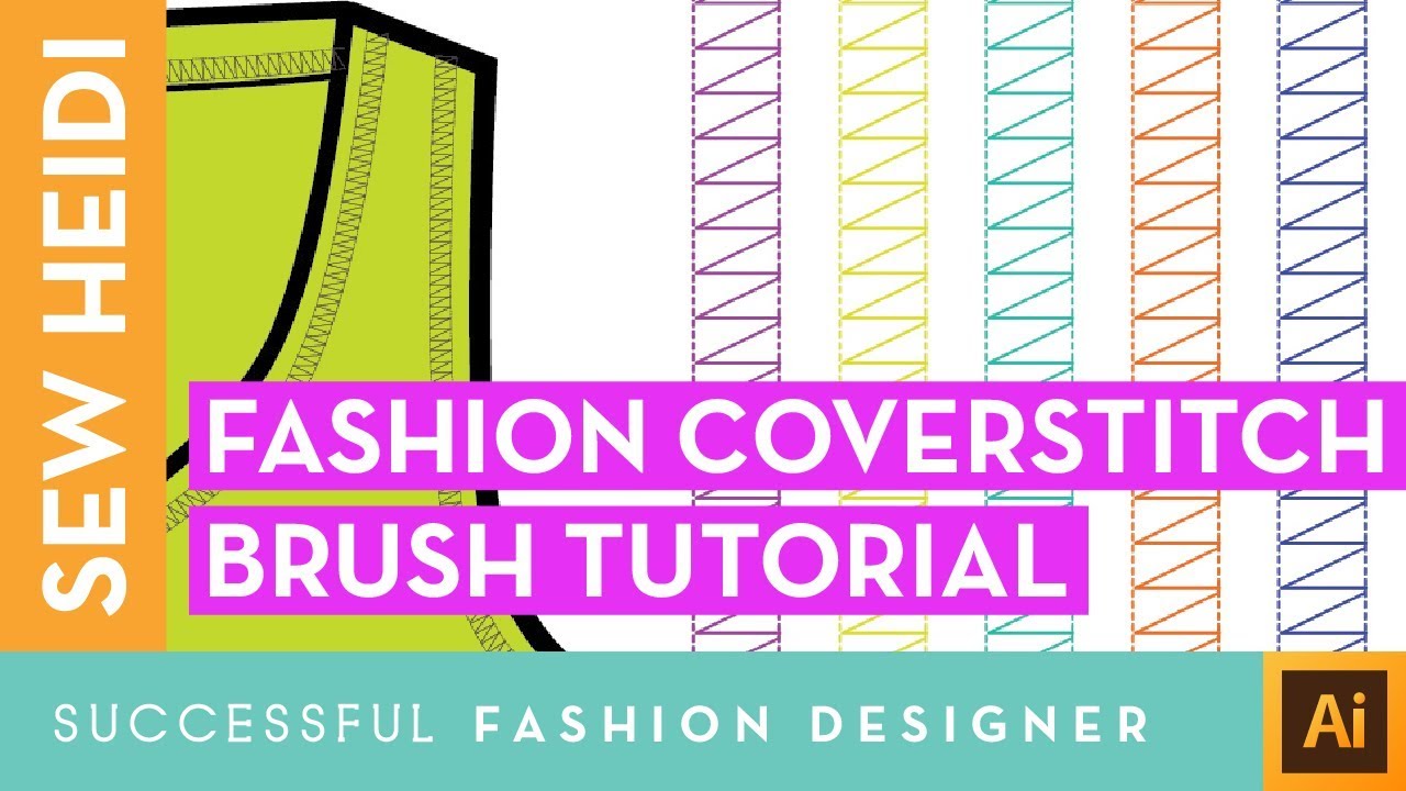 Fashion Coverstitch Pattern Brush in Adobe Illustrator - YouTube