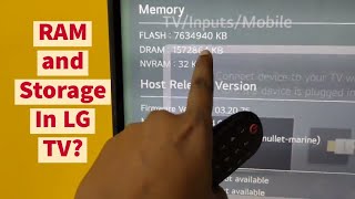 How to check RAM and storage in LG tv?