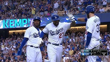 CHC@LAD: Kemp belts a two-run homer to left-center