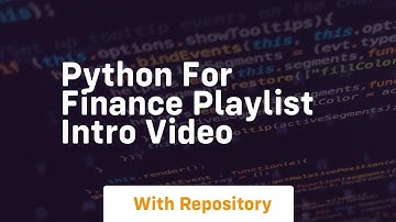Python for finance playlist intro video