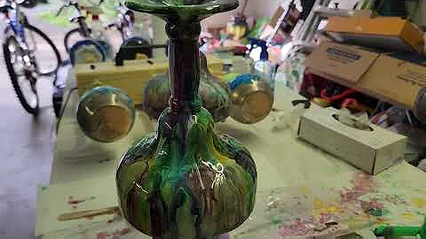 Dollar Tree Margarita Glasses with resin and alcohol ink. No cup turner used!