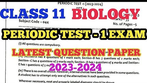 class 11 biology periodic test 1 exam question paper 2023|CBSE Class 11Biology
