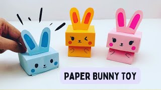 How To Make Origami Jumping Paper RABBIT Toy For Kids \/ paper craft \/ Paper Craft Easy \/ KIDS crafts