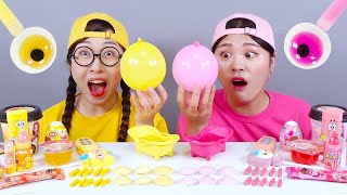 Pink Jelly VS Yellow Jelly Dessert Challenge