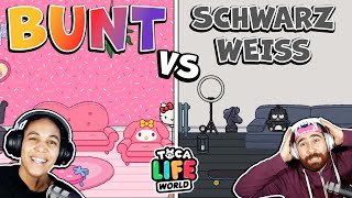 BUNT vs SCHWARZ-WEIß TOCA BOCA HAUS EINRICHTEN | Build Battle screenshot 1