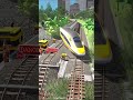 fast trains overtake each other on a damaged bridge #train #railway #railtrack