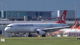 First Turkish Airlines Takeoff After Lockdown A321 TC-JSY TK1996 Manchester To Istanbul 02/07/2020