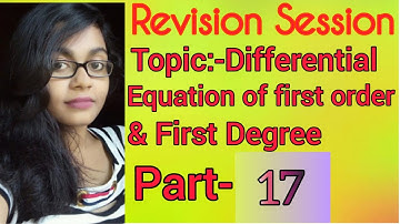 REVISION SESSION◆S.N DEY~CLASS-12||TOPIC: DIFFERENTIAL EQUATION OF FIRST ORDER & FIRST DEGEE◆PART-17