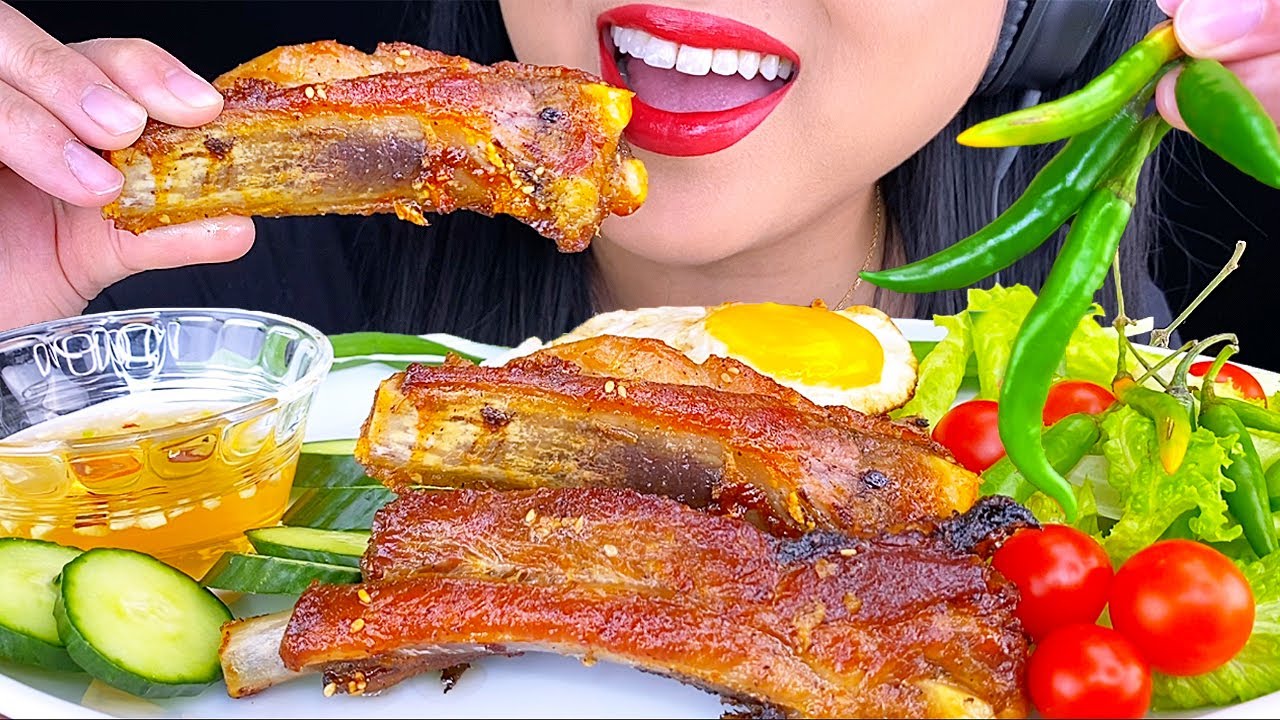 ASMR MAMA PHAN RIBS & SPICY PEPPERS (Satisfying Eating Sounds) MUKBANG | ASMR Phan