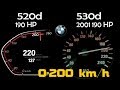 2001 BMW 530d 193HP  vs 2019  BMW 520d 190 HP  - Acceleration & 0 -100 0 -200 km/h
