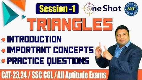 ▶️ Triangles ( Session-1) || CAT 2023 || SSC CGL || Download ANC App || @anilnairclasses