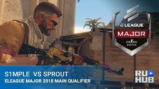 s1mple vs Sprout @ Main Qualifier - ELEAGUE Major: Boston 2018