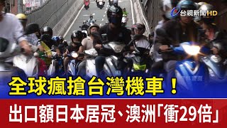 全球瘋搶台灣機車！ 出口額日本居冠、澳洲「衝29倍」