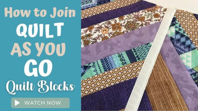 Attaching the Quilt As You Go Blocks Together - {michellepatterns.com}