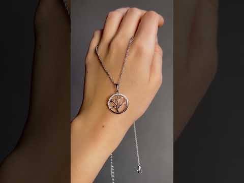 Кулон дерево життя на ланцюжку медична сталь родій (x223-1), видео 1