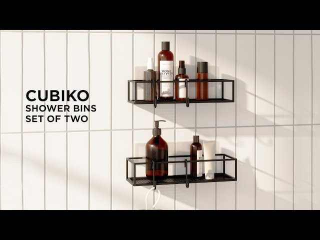 Umbra Cubiko Shower Bin, Set of 2 - Black
