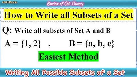 How to Write All Possible Subsets of a Set | Finding Subsets | MathOGuide