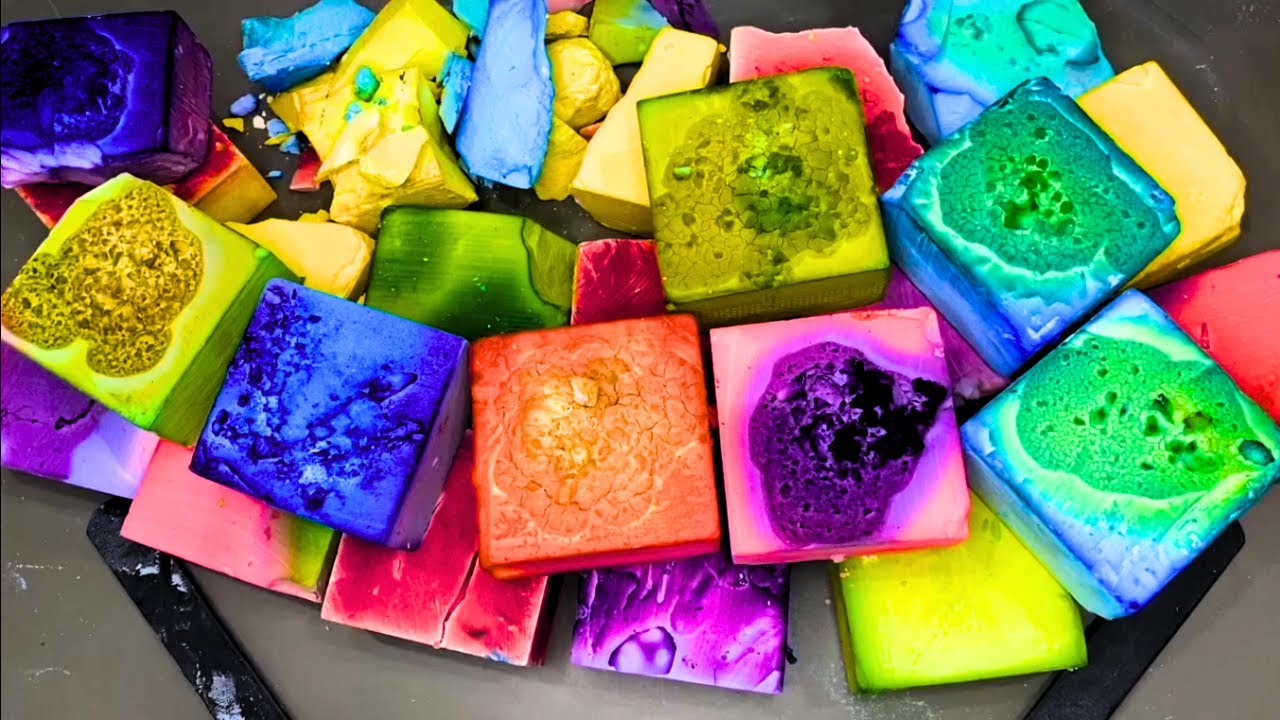 ASMR Colorfully Dyed Gym Chalk Edits - YouTube
