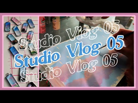 Studio Vlog 05 - doing a quick sky painting | life stuff | making jewelry for shop update