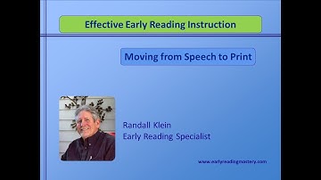 Effective Reading Instruction: From Speech to Print