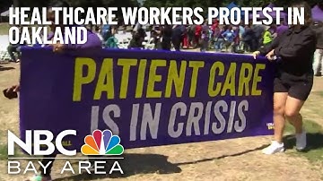 Thousands of healthcare workers call on Kaiser to increase wages, staffing