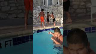 Kids doing Wrestling moves in Pool!