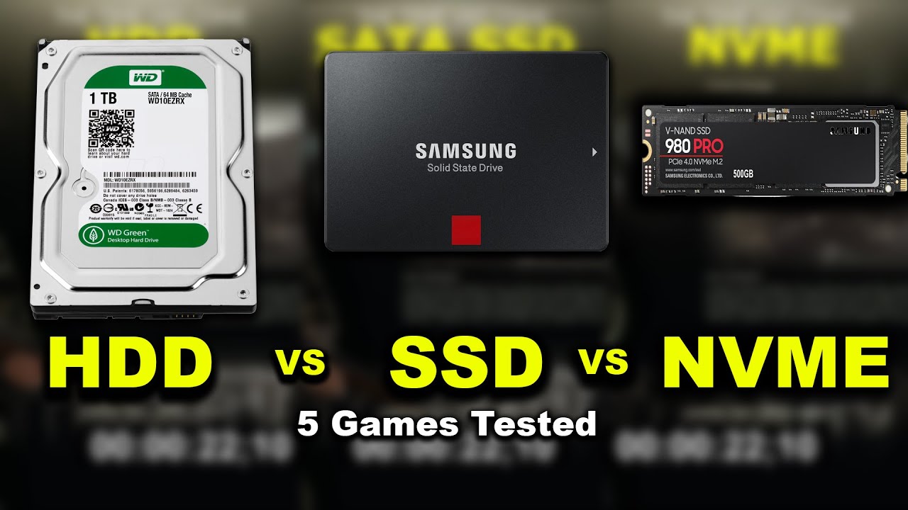 HDD VS SATA SSD VS NVME SSD Game Loading Times | Games Tested (2022) - YouTube