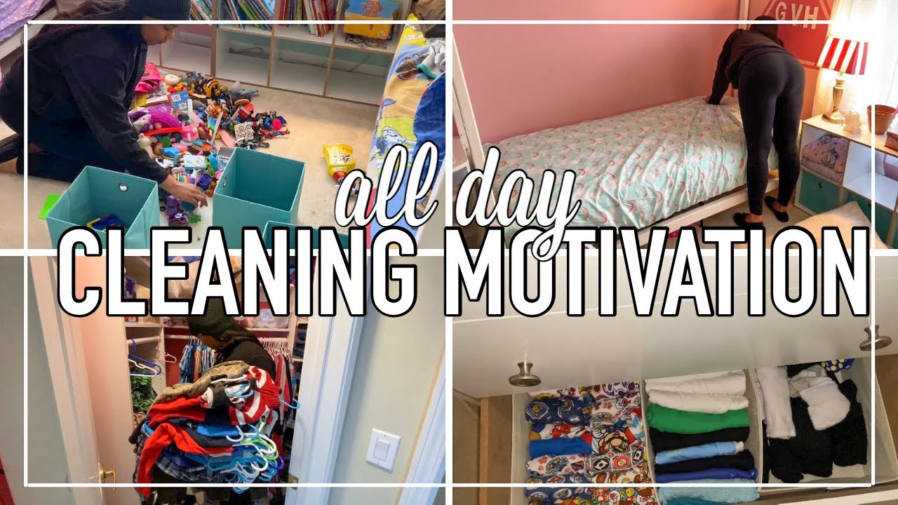 EXTREME ALL DAY CLEAN & ORGANIZE WITH ME | SHARED KIDS ROOM DEEP ...